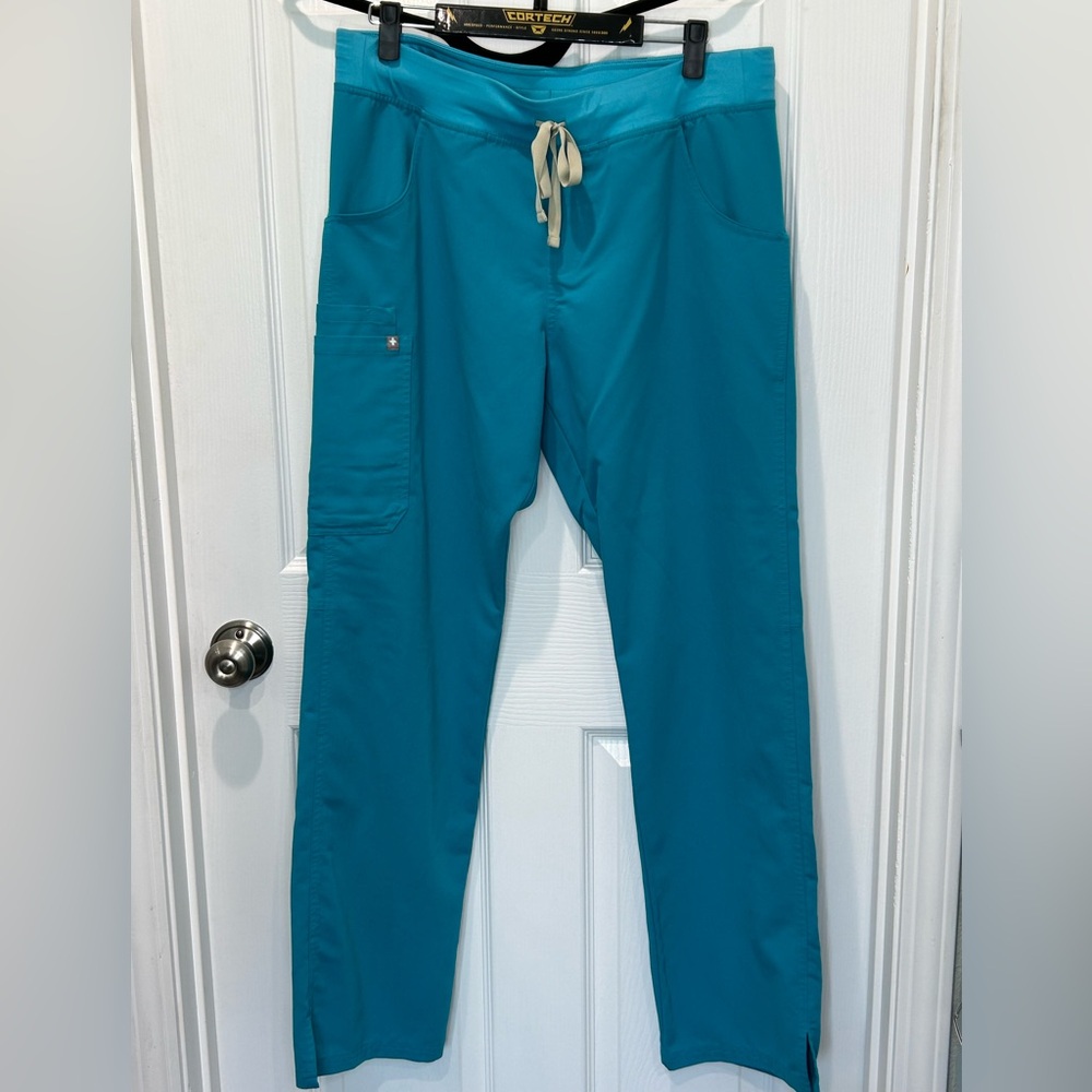 Figs Teal Kade Cargo Scrub Pants LT